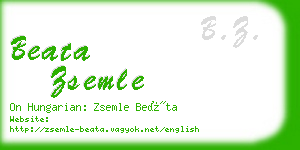 beata zsemle business card